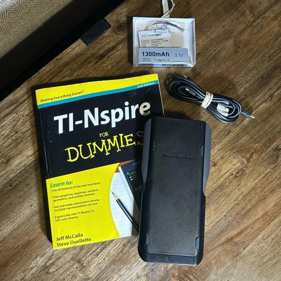 BUNDLE Texas Instruments TI-nspire CAS Graphing Calculator, Cable, Battery, Book - Picture 11 of 15